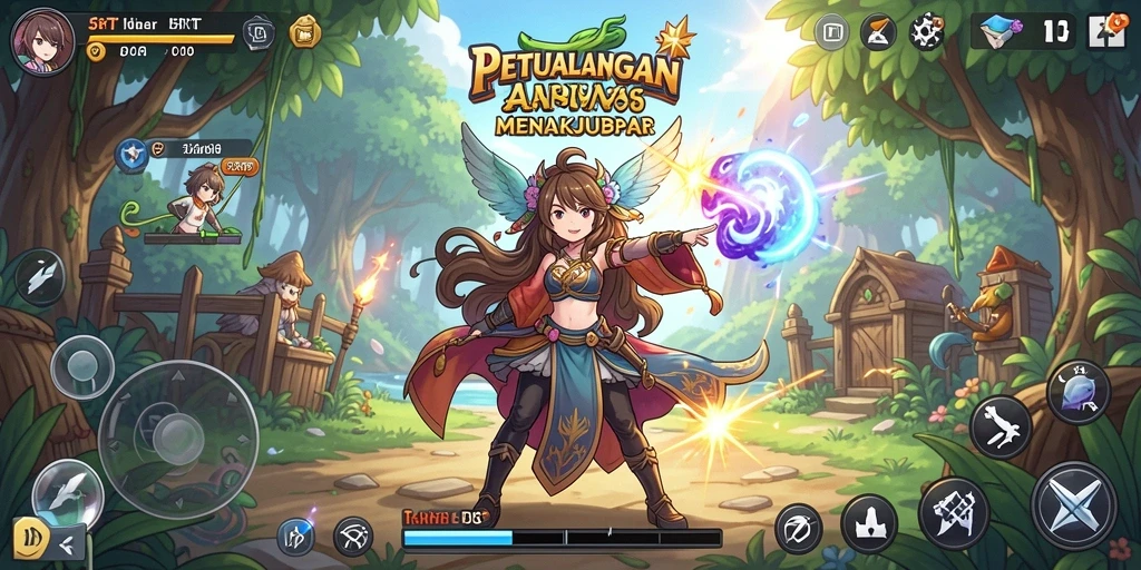 Gameplay menarik dalam 5RT dengan karakter anime yang dinamis.