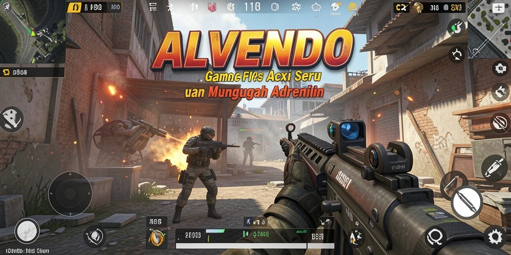 Tampilan aksi intens dari gameplay ALVENDO yang menegangkan.