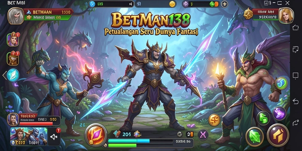 Tampilan gameplay <strong>BETMAN138</strong> yang menawan dan aksi seru di dunia petualangan.