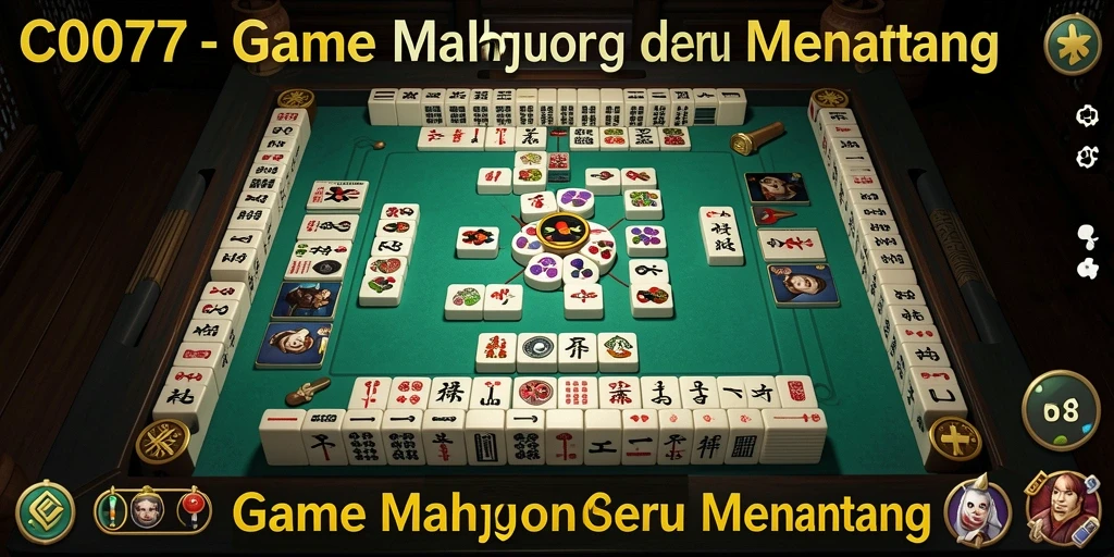 Screenshot C0077 menunjukkan gameplay Mahjong yang mendebarkan dan penuh warna.