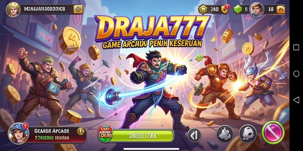 Gameplay seru DRAJA777 dengan tantangan arcade yang mendebarkan.