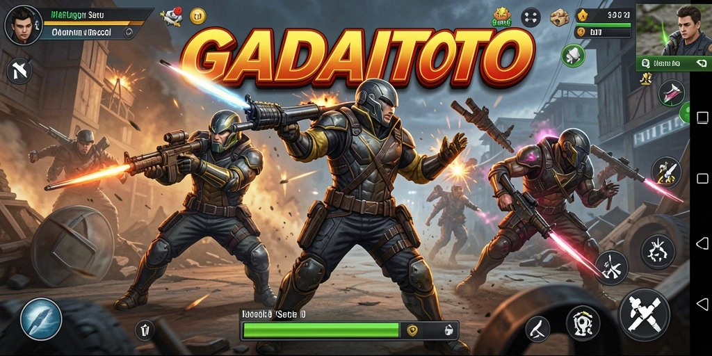 Tampilan gameplay GADAITOTO dengan pertarungan seru dan aksi mendebarkan.
