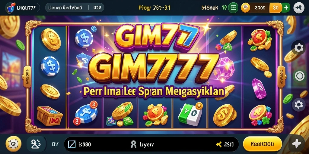 Screenshot gameplay utama GIM777 yang menunjukkan keseruan bermain slot.