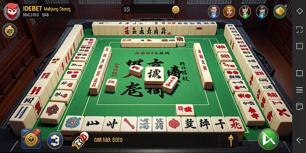 Screenshot IDEBET menampilkan gameplay Mahjong yang seru dan interaktif.