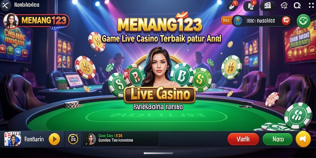 Screenshot MENANG123 menampilkan gameplay Live Casino yang mendebarkan.