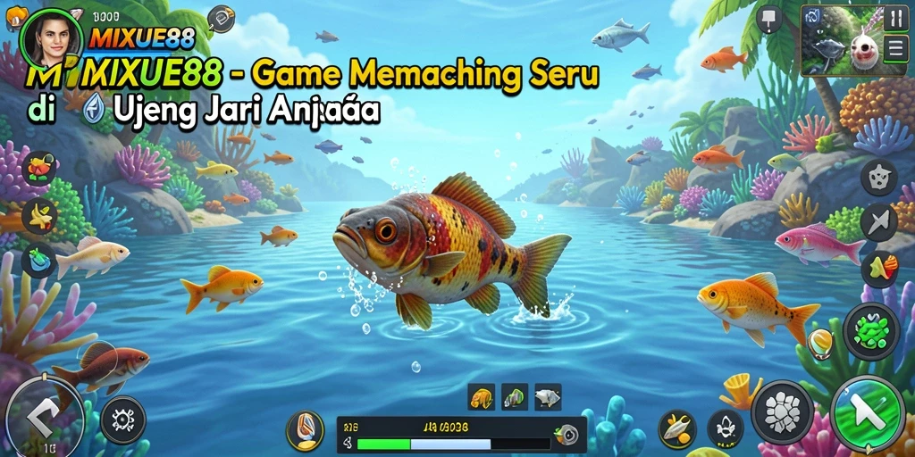 Screenshot gameplay MIXUE88 yang menampilkan aksi seru memancing.