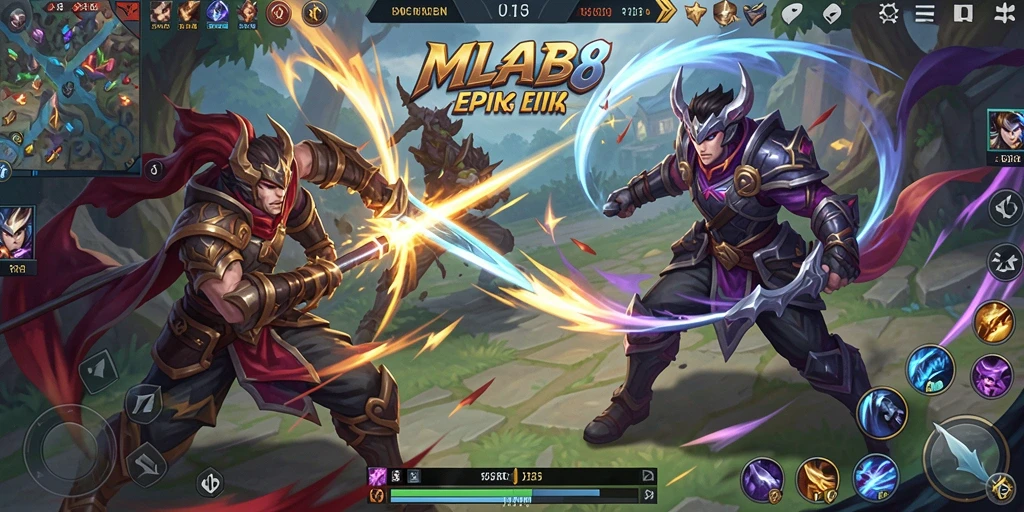 Tampilan aksi seru dalam gameplay MLBB8.