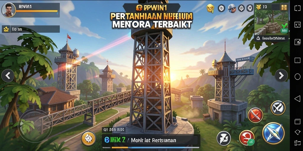 Tampilkan gameplay menawan dari RPWIN1 dalam pertempuran Tower Defense.