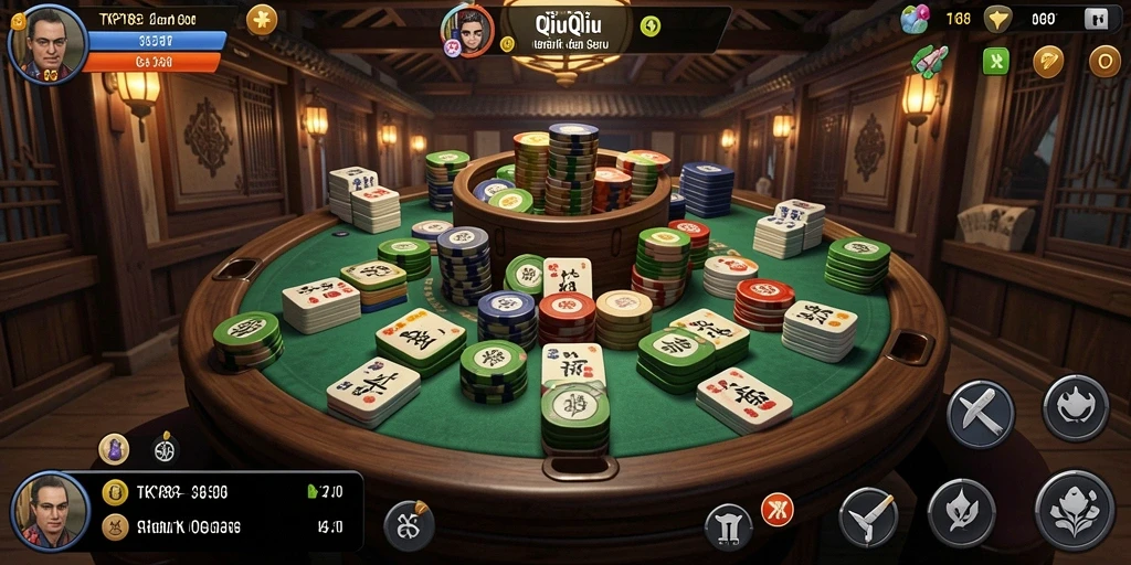 Tangkapan layar gameplay QiuQiu TKP188 yang mendebarkan.