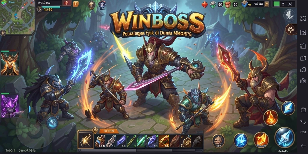 Gameplay seru di dunia epik WINBOSS MMORPG.