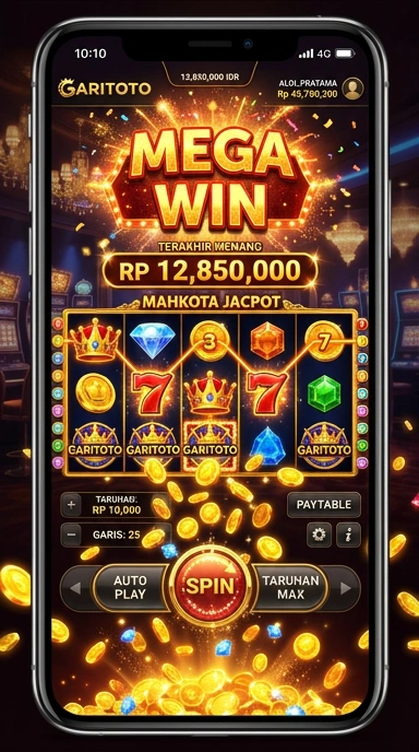 Screenshot tampilan utama aplikasi garitoto.